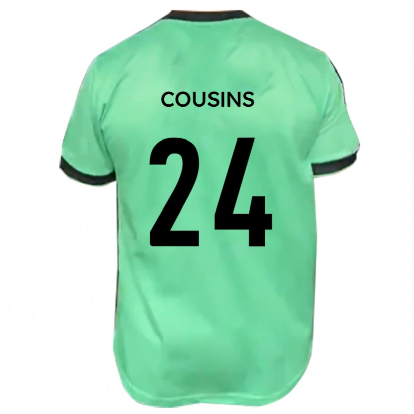 Danxen Bambino Maglia Jordan Cousins #24 Turchese Nero Kit Gara Away 2025/26 Maglietta