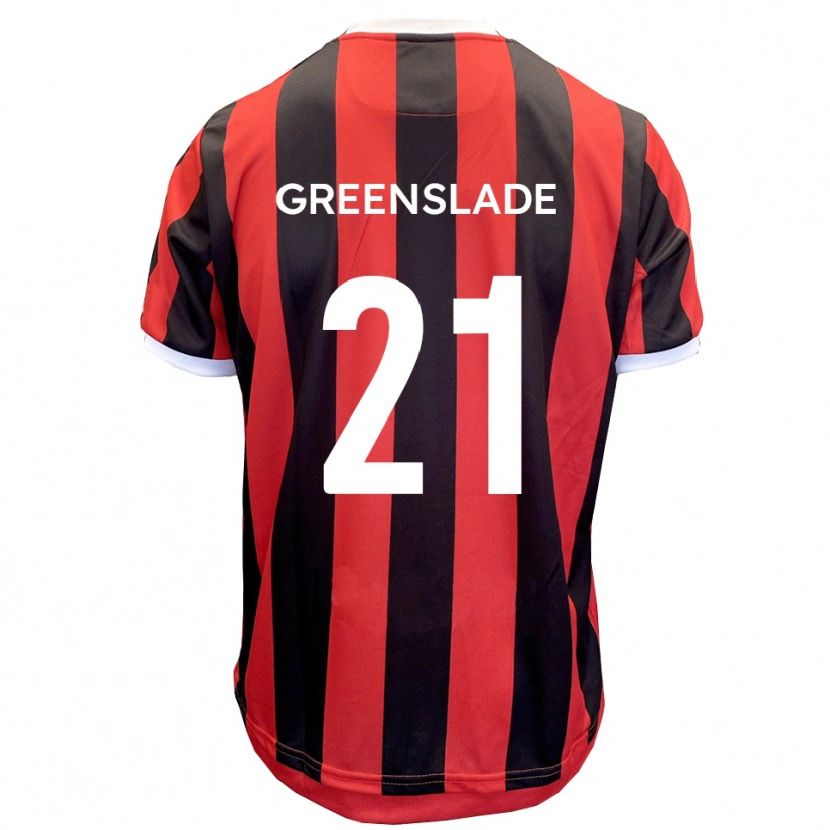 Danxen Bambino Maglia Harvey Greenslade #21 Rosso Nero Kit Gara Away 2025/26 Maglietta