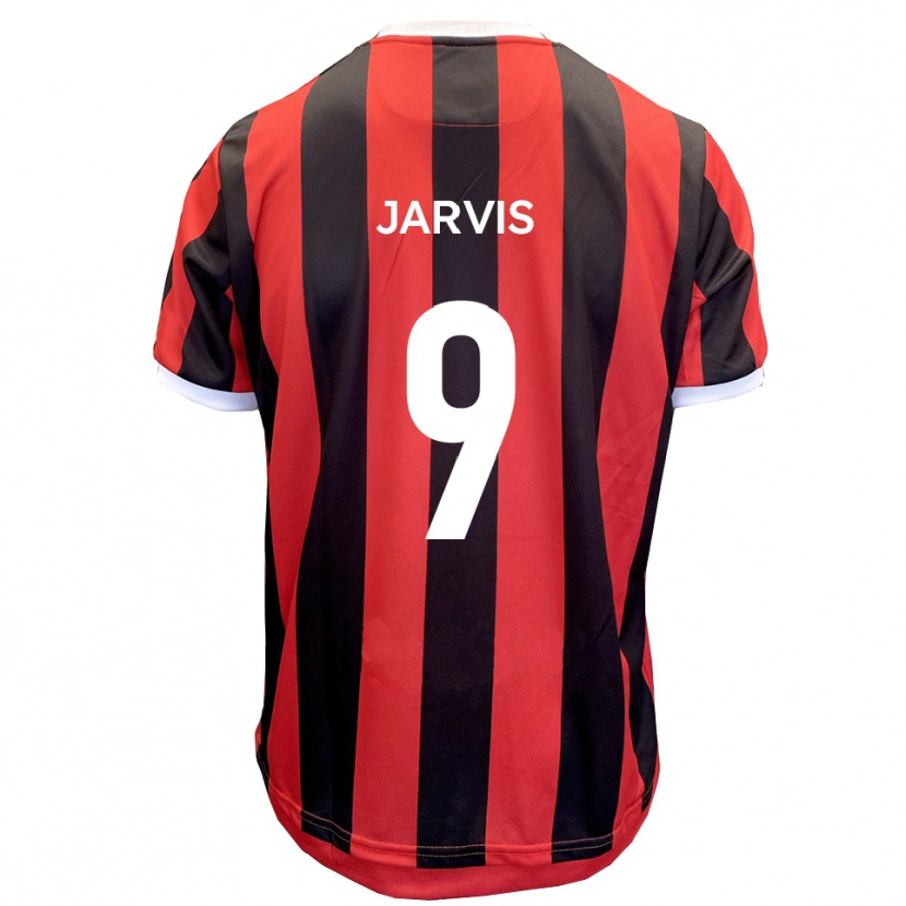 Danxen Bambino Maglia Aaron Jarvis #9 Rosso Nero Kit Gara Away 2025/26 Maglietta