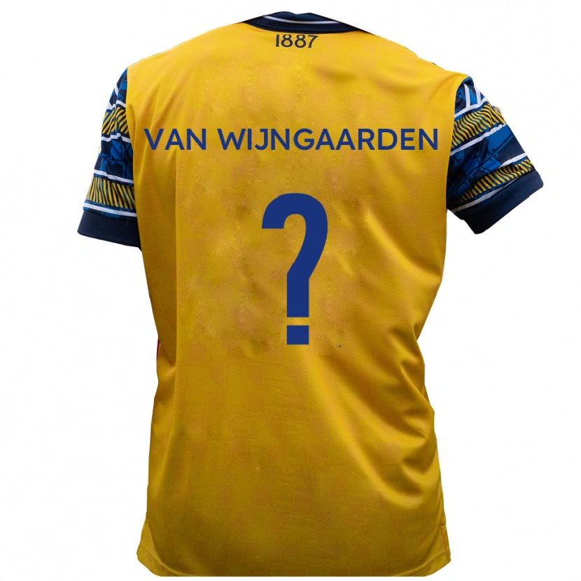 Danxen Bambino Maglia Stefan Van Wijngaarden #0 Giallo Nero Kit Gara Away 2025/26 Maglietta
