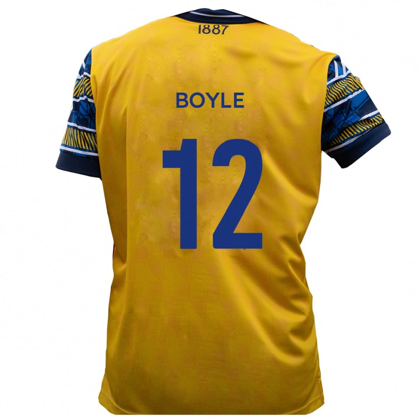 Danxen Bambino Maglia Louie Boyle #12 Giallo Nero Kit Gara Away 2025/26 Maglietta