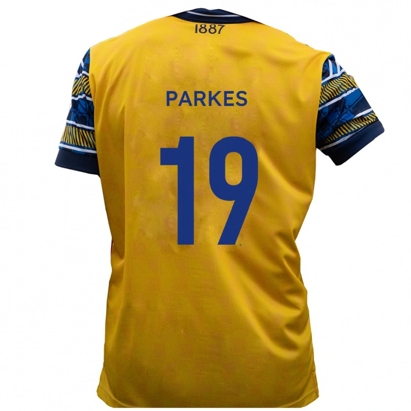 Danxen Bambino Maglia Sonny Parkes #19 Giallo Nero Kit Gara Away 2025/26 Maglietta