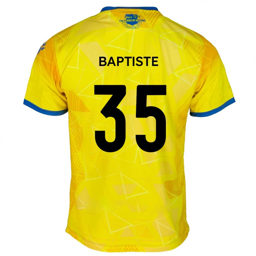 Danxen Bambino Maglia Dante Baptiste #35 Giallo Blu Kit Gara Away 2025/26 Maglietta