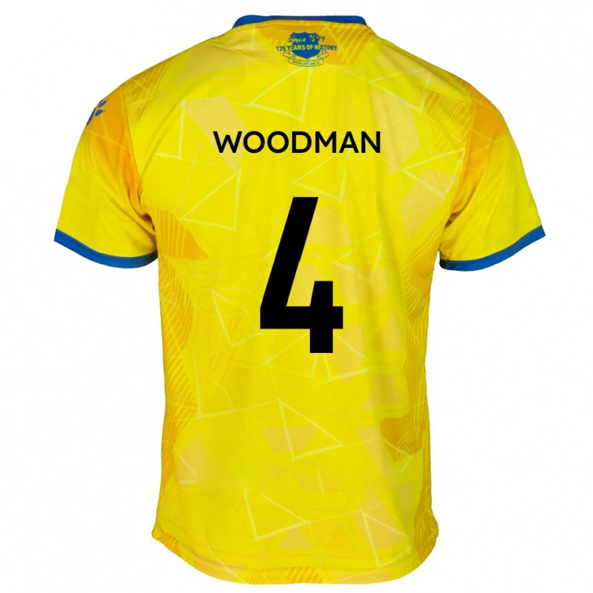 Danxen Bambino Maglia Deon Woodman #4 Giallo Blu Kit Gara Away 2025/26 Maglietta