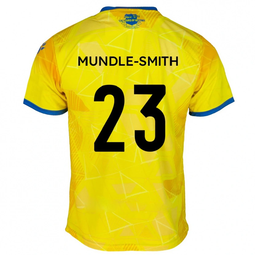 Danxen Bambino Maglia Jaydn Mundle-Smith #23 Giallo Blu Kit Gara Away 2025/26 Maglietta