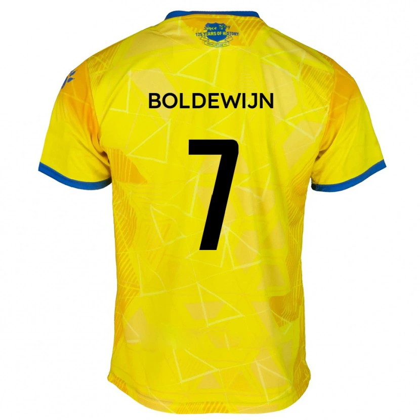 Danxen Bambino Maglia Enzio Boldewijn #7 Giallo Blu Kit Gara Away 2025/26 Maglietta