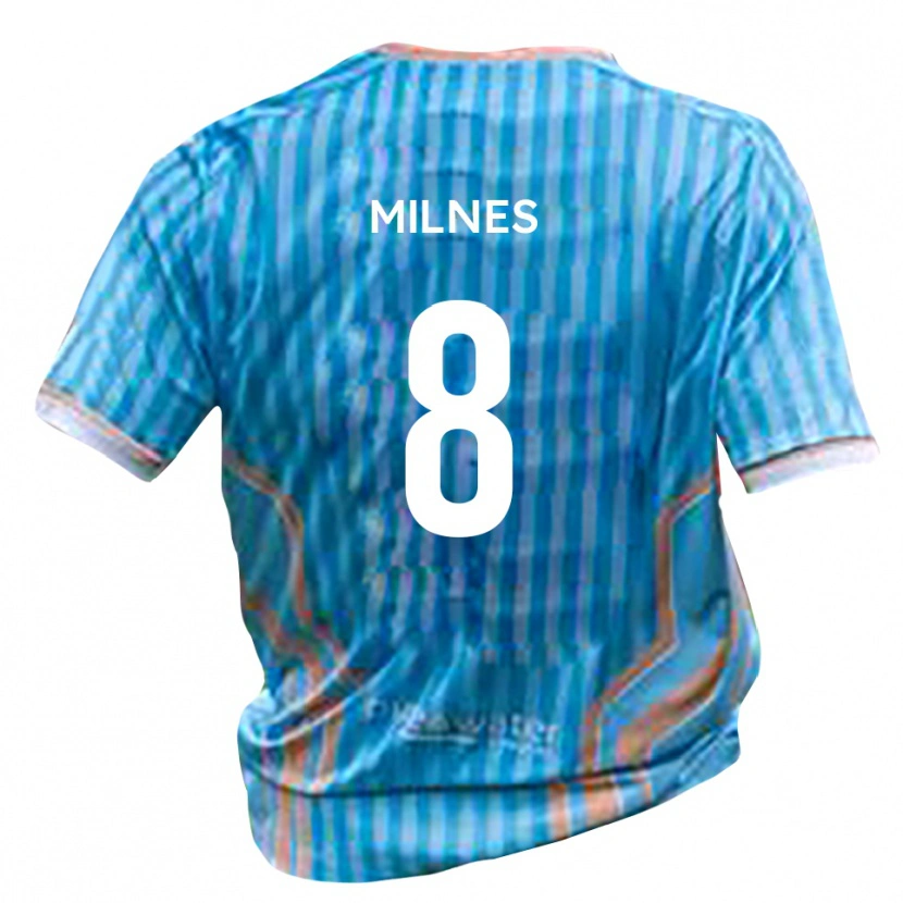 Danxen Bambino Maglia Ben Milnes #8 Nero Oro Kit Gara Away 2025/26 Maglietta