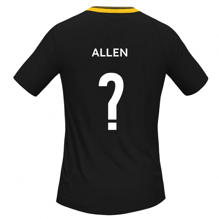 Danxen Bambino Maglia Tessa Allen #0 Nero Giallo Kit Gara Away 2025/26 Maglietta