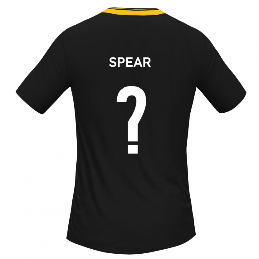 Danxen Bambino Maglia Emma Spear #0 Nero Giallo Kit Gara Away 2025/26 Maglietta
