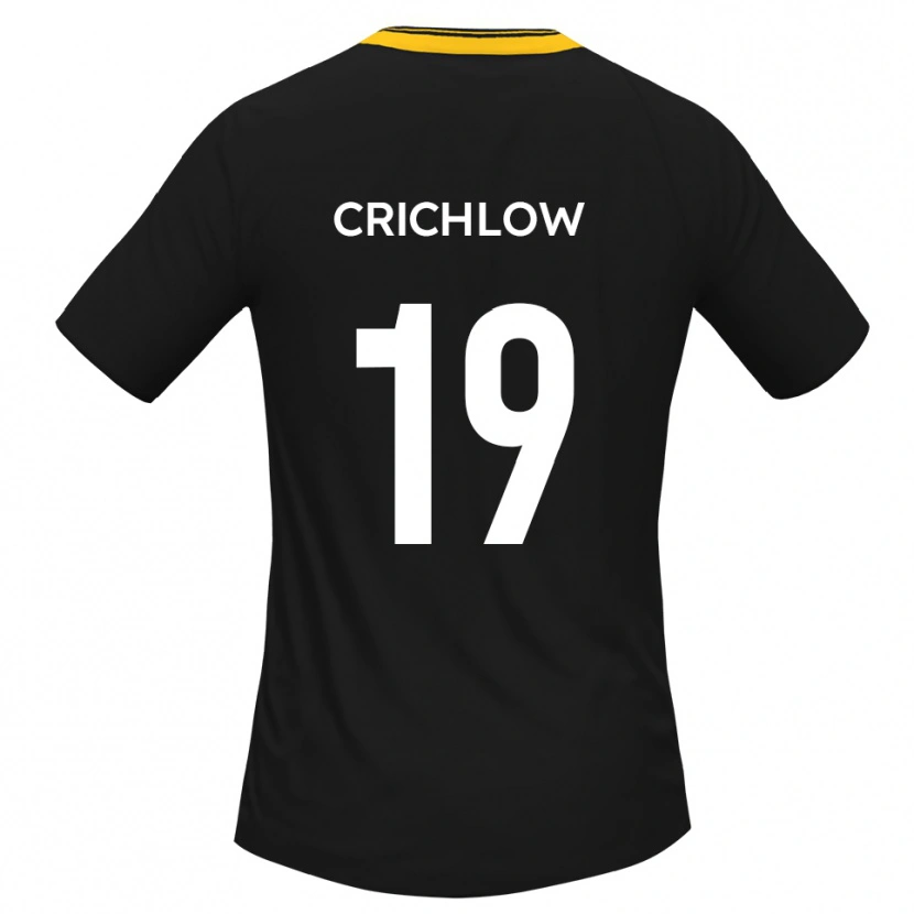 Danxen Bambino Maglia Kane Crichlow #19 Nero Giallo Kit Gara Away 2025/26 Maglietta