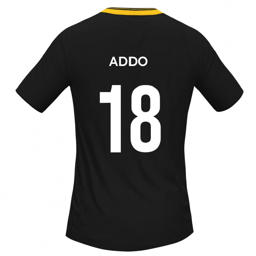 Danxen Bambino Maglia Samuel Addo #18 Nero Giallo Kit Gara Away 2025/26 Maglietta