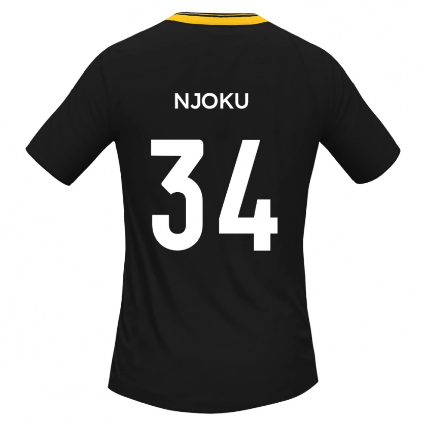 Danxen Bambino Maglia Brandon Njoku #34 Nero Giallo Kit Gara Away 2025/26 Maglietta