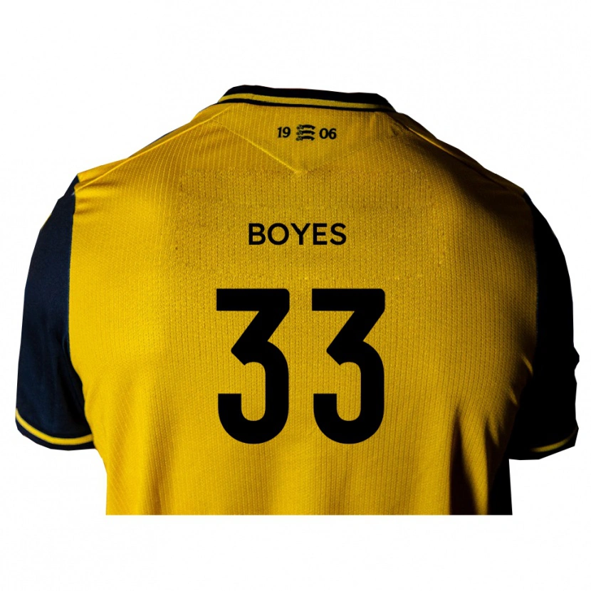 Danxen Bambino Maglia Harry Boyes #33 Giallo Nero Kit Gara Away 2025/26 Maglietta