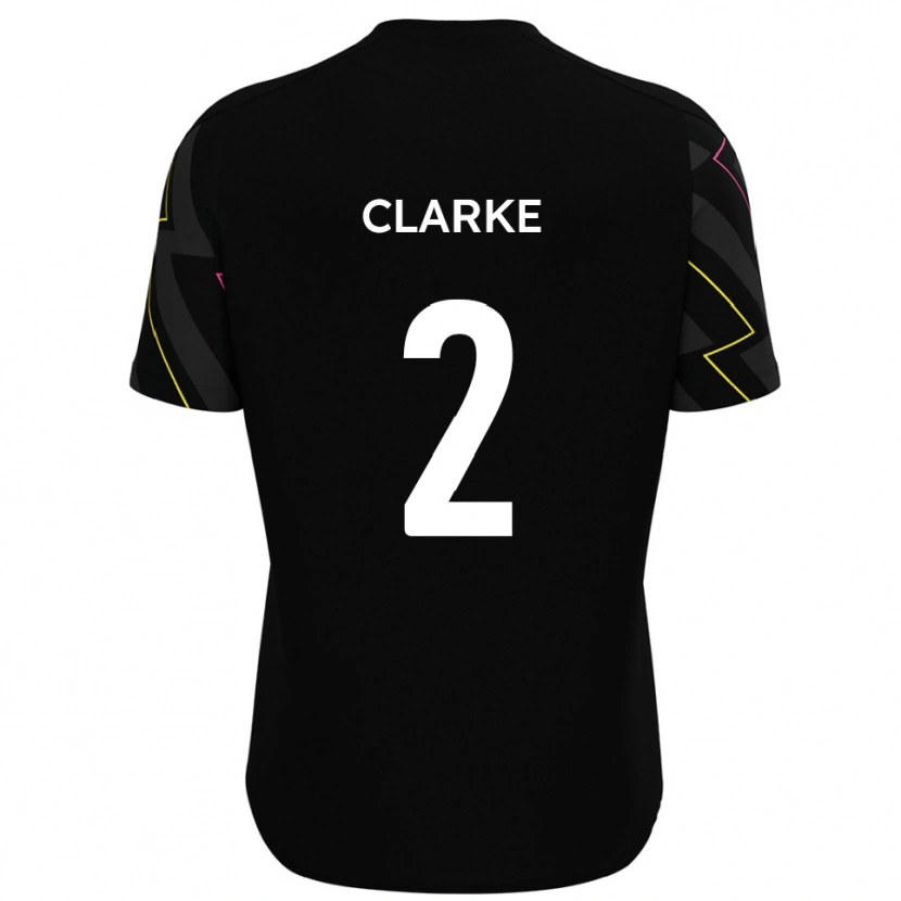 Danxen Bambino Maglia James Clarke #2 Nero Grigio Kit Gara Away 2025/26 Maglietta