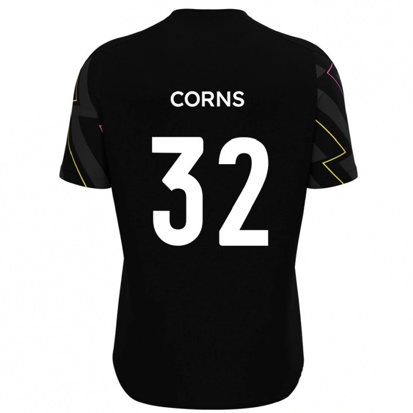 Danxen Bambino Maglia Billy Corns #32 Nero Grigio Kit Gara Away 2025/26 Maglietta