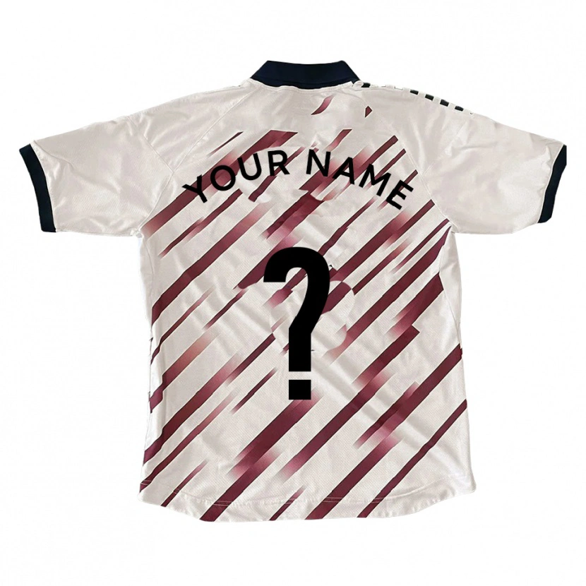 Danxen Bambino Maglia Il Tuo Nome #0 Bianco Rosso Kit Gara Away 2025/26 Maglietta