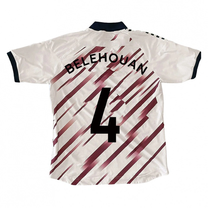 Danxen Bambino Maglia Jean Belehouan #4 Bianco Rosso Kit Gara Away 2025/26 Maglietta