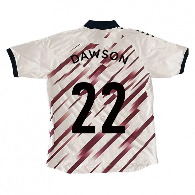 Danxen Bambino Maglia Joey Dawson #22 Bianco Rosso Kit Gara Away 2025/26 Maglietta