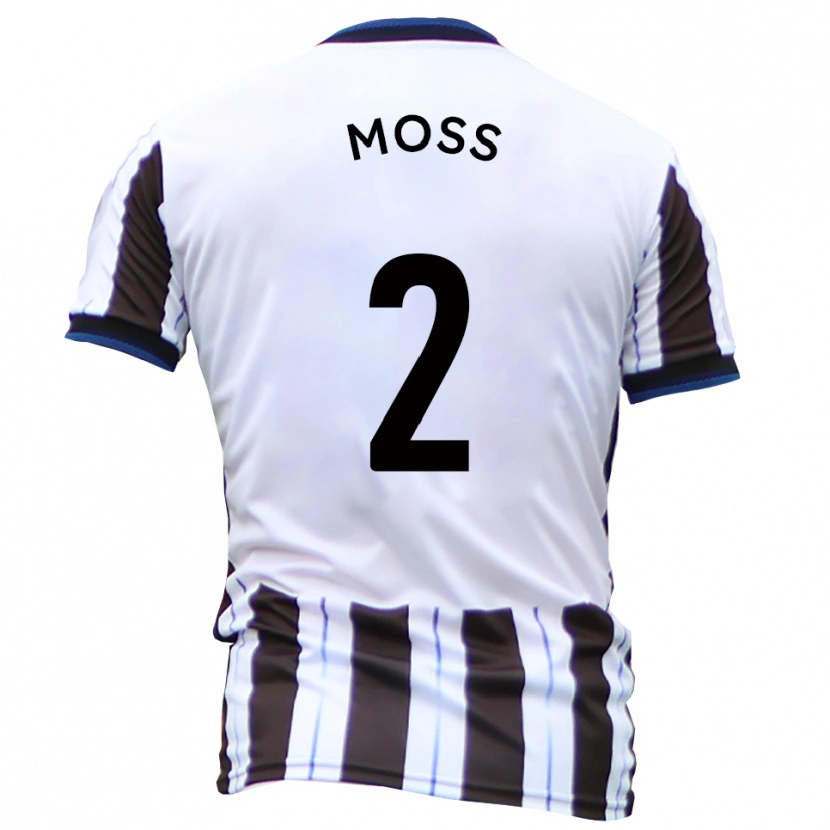 Danxen Bambino Maglia Dan Moss #2 Bianco Nero Kit Gara Away 2025/26 Maglietta