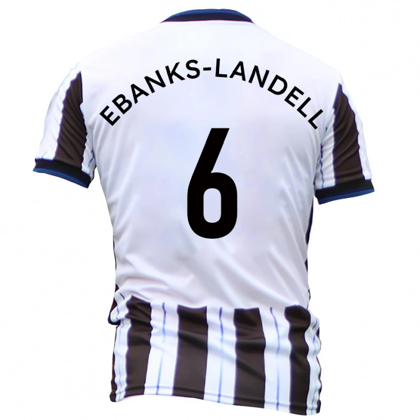 Danxen Bambino Maglia Ethan Ebanks-Landell #6 Bianco Nero Kit Gara Away 2025/26 Maglietta