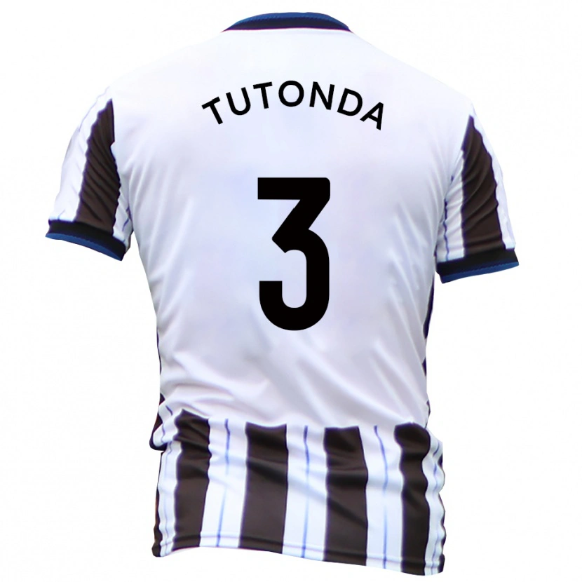 Danxen Bambino Maglia David Tutonda #3 Bianco Nero Kit Gara Away 2025/26 Maglietta