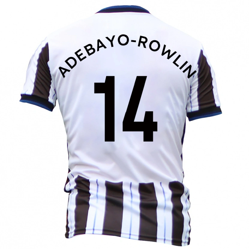 Danxen Bambino Maglia Tobi Adebayo-Rowling #14 Bianco Nero Kit Gara Away 2025/26 Maglietta