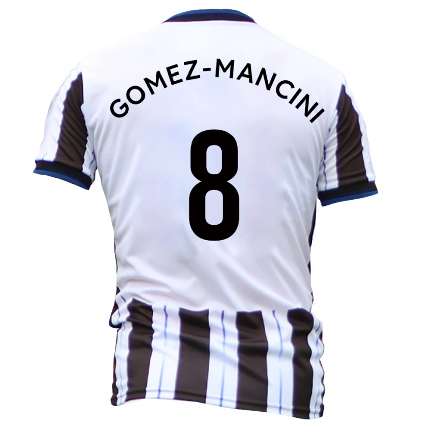 Danxen Bambino Maglia Anthony Gomez-Mancini #8 Bianco Nero Kit Gara Away 2025/26 Maglietta