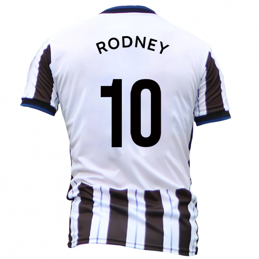 Danxen Bambino Maglia Devante Rodney #10 Bianco Nero Kit Gara Away 2025/26 Maglietta