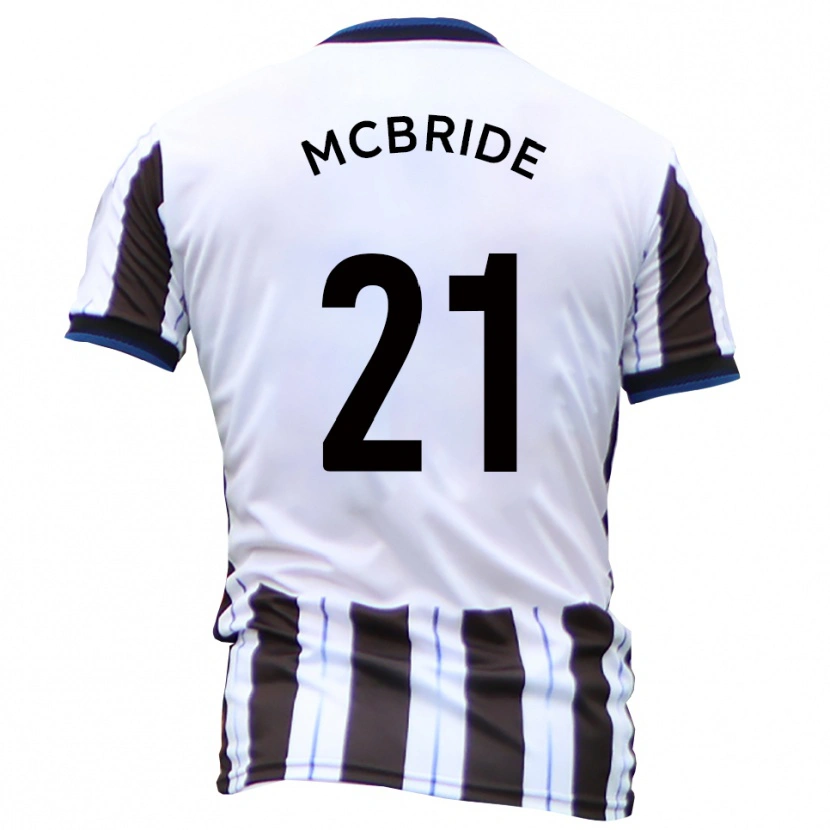 Danxen Bambino Maglia Connor Mcbride #21 Bianco Nero Kit Gara Away 2025/26 Maglietta