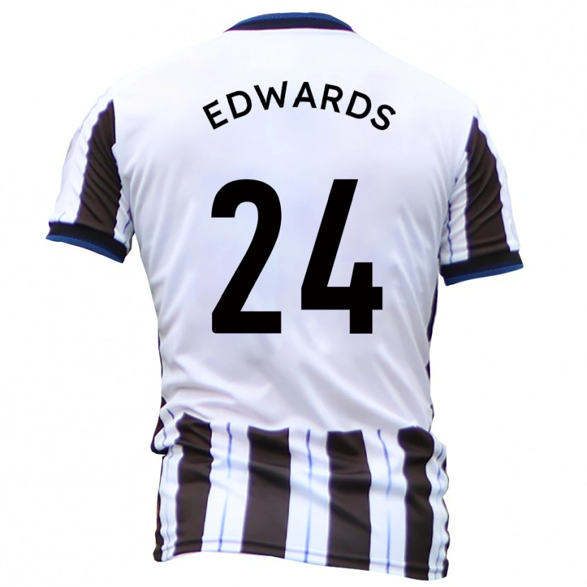 Danxen Bambino Maglia Corey Edwards #24 Bianco Nero Kit Gara Away 2025/26 Maglietta