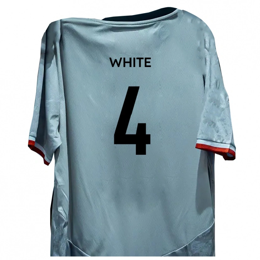Danxen Bambino Maglia Tom White #4 Bianco Nero Kit Gara Away 2025/26 Maglietta