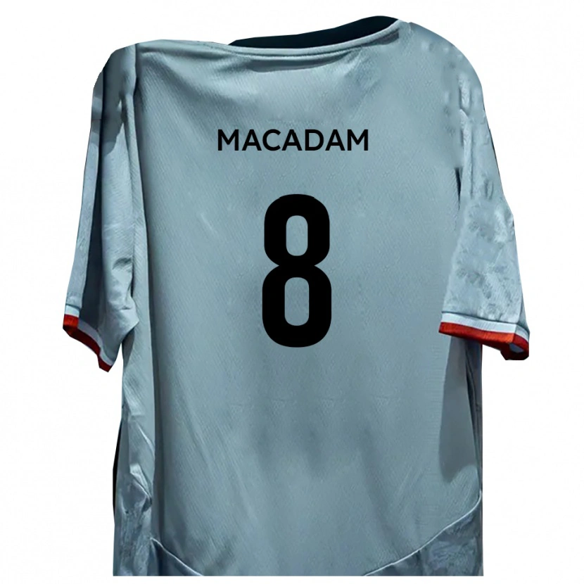 Danxen Bambino Maglia Harvey Macadam #8 Bianco Nero Kit Gara Away 2025/26 Maglietta