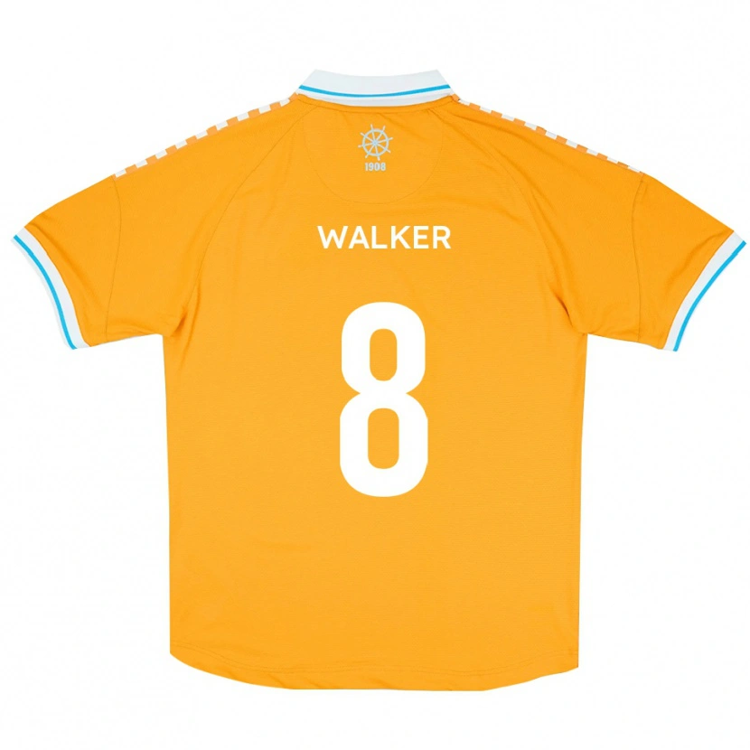 Danxen Bambino Maglia Brad Walker #8 Giallo Blu Kit Gara Away 2025/26 Maglietta
