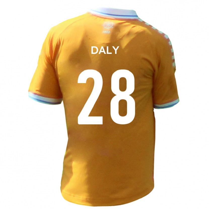 Danxen Bambino Maglia Matty Daly #28 Giallo Blu Kit Gara Away 2025/26 Maglietta