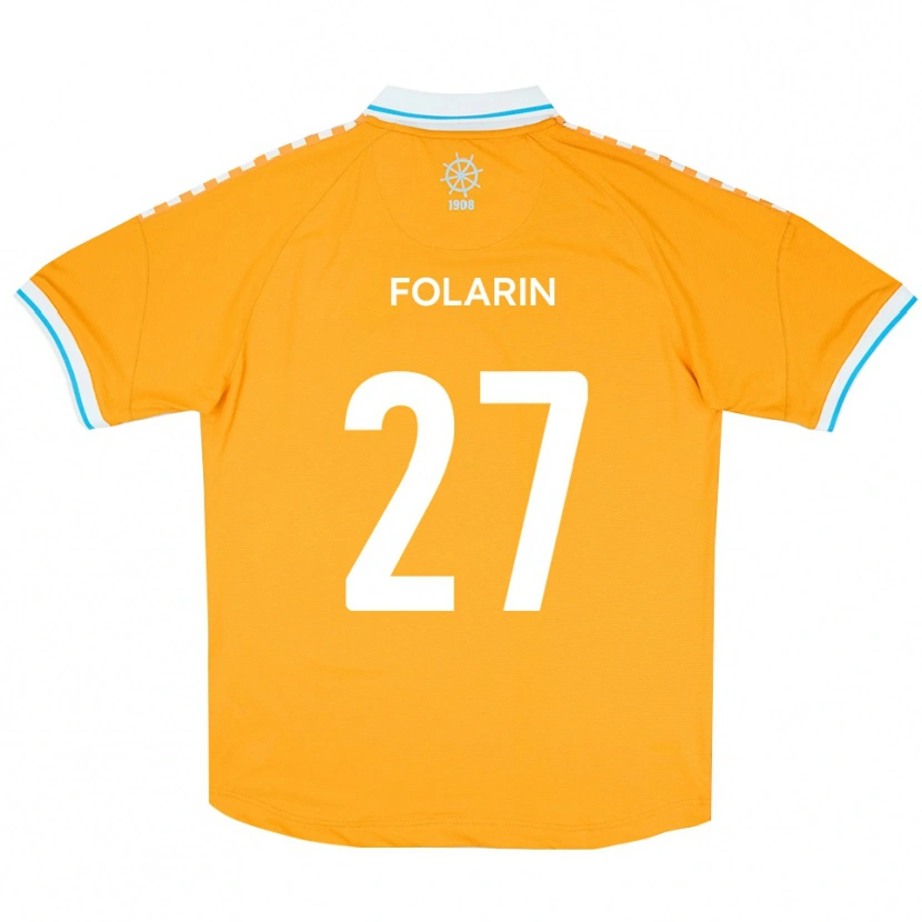 Danxen Bambino Maglia Sam Folarin #27 Giallo Blu Kit Gara Away 2025/26 Maglietta