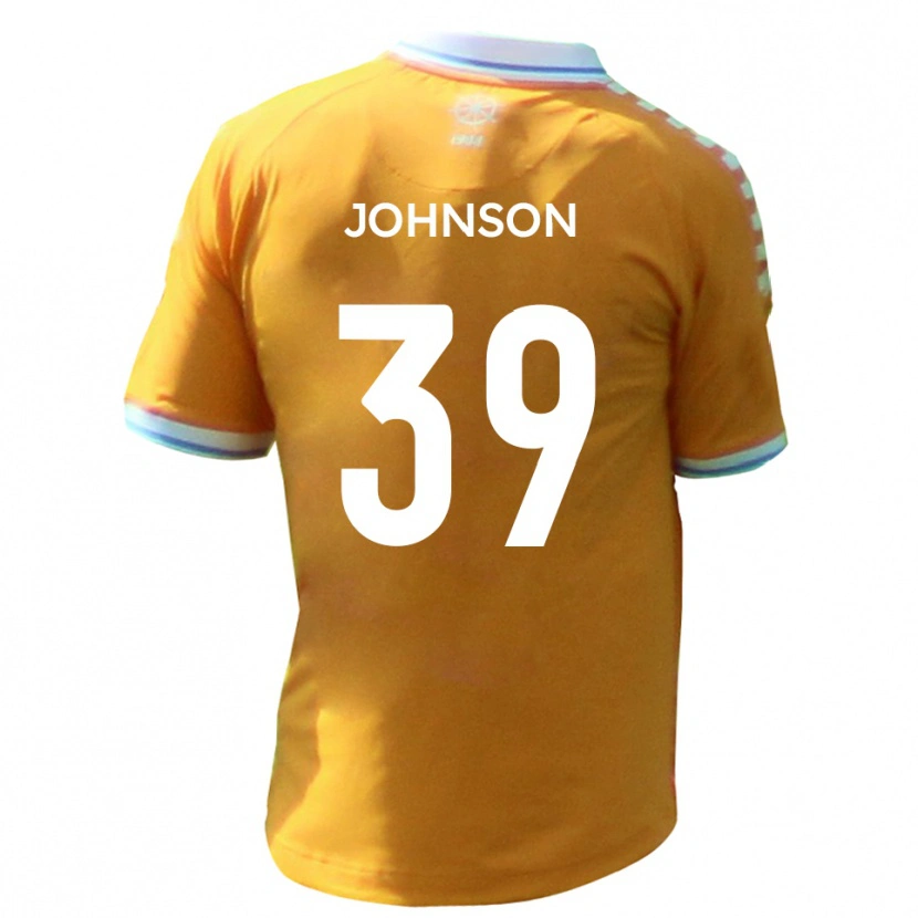 Danxen Bambino Maglia Danny Johnson #39 Giallo Blu Kit Gara Away 2025/26 Maglietta