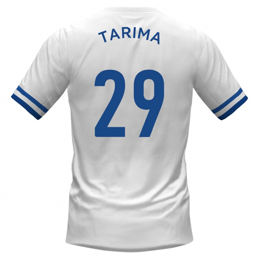Danxen Bambino Maglia Sean Tarima #29 Bianco Blu Kit Gara Away 2025/26 Maglietta