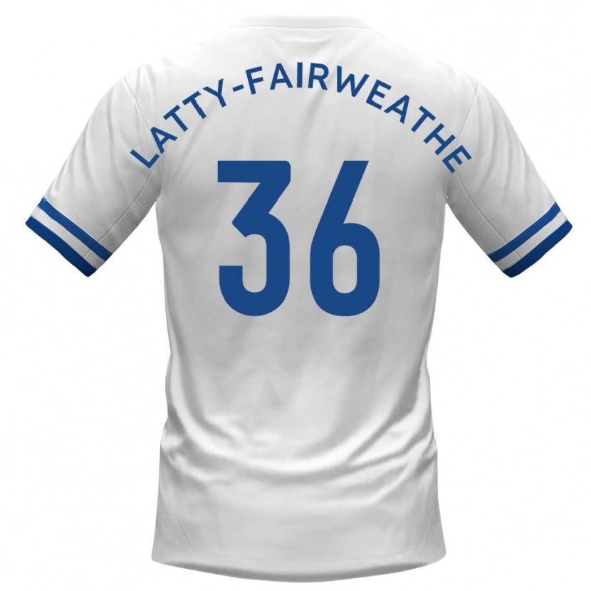 Danxen Bambino Maglia Thierry Latty-Fairweather #36 Bianco Blu Kit Gara Away 2025/26 Maglietta