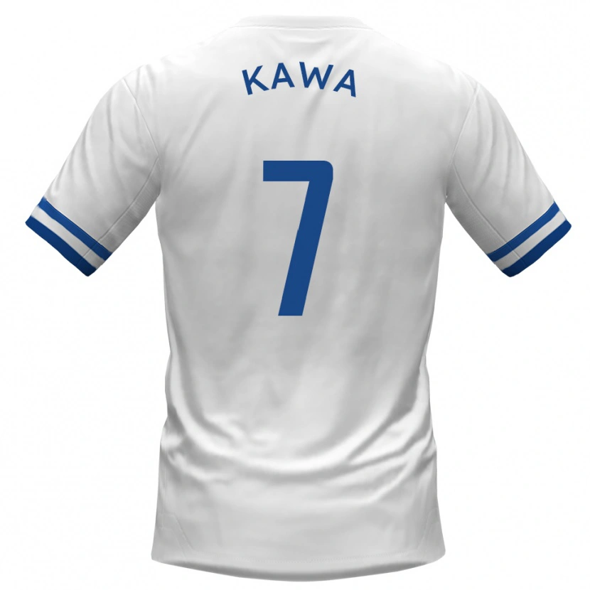 Danxen Bambino Maglia David Kawa #7 Bianco Blu Kit Gara Away 2025/26 Maglietta