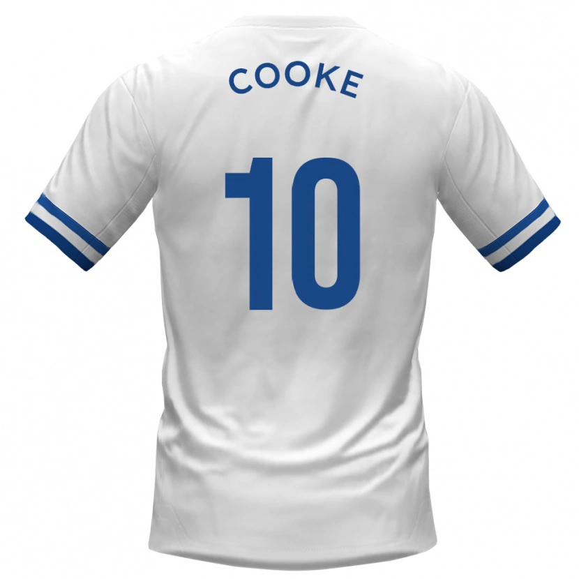Danxen Bambino Maglia Jamie Cooke #10 Bianco Blu Kit Gara Away 2025/26 Maglietta