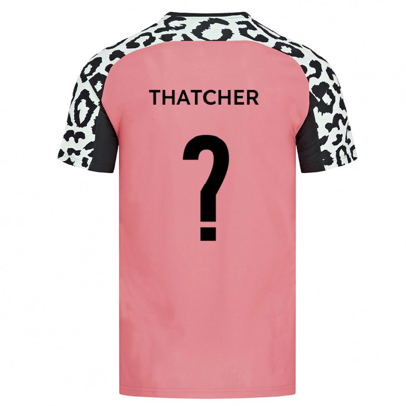 Danxen Bambino Maglia Katie Thatcher #0 Rosa Nero Kit Gara Away 2025/26 Maglietta