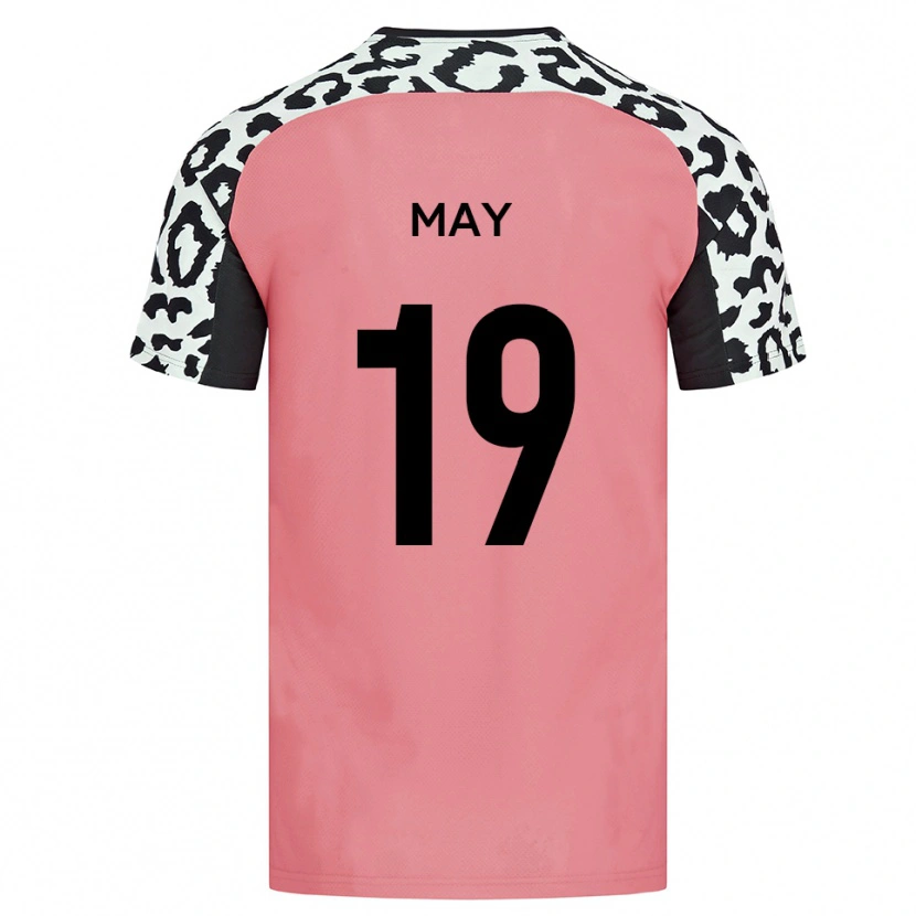 Danxen Bambino Maglia Adam May #19 Rosa Nero Kit Gara Away 2025/26 Maglietta