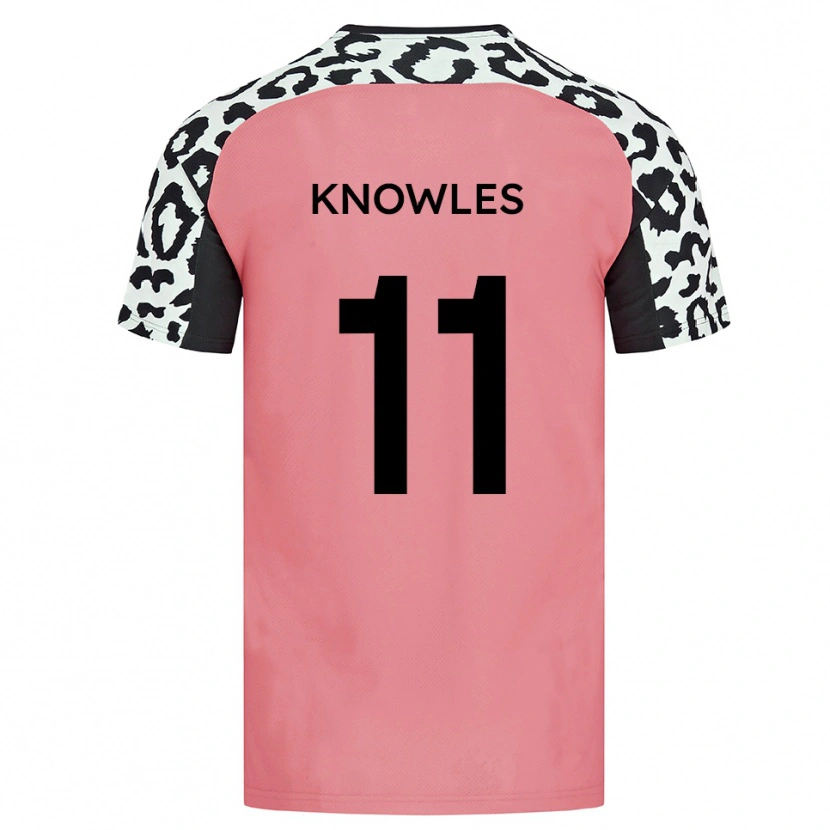 Danxen Bambino Maglia Tom Knowles #11 Rosa Nero Kit Gara Away 2025/26 Maglietta