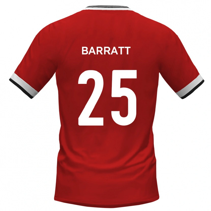 Danxen Bambino Maglia Sam Barratt #25 Bianco Nero Kit Gara Away 2025/26 Maglietta