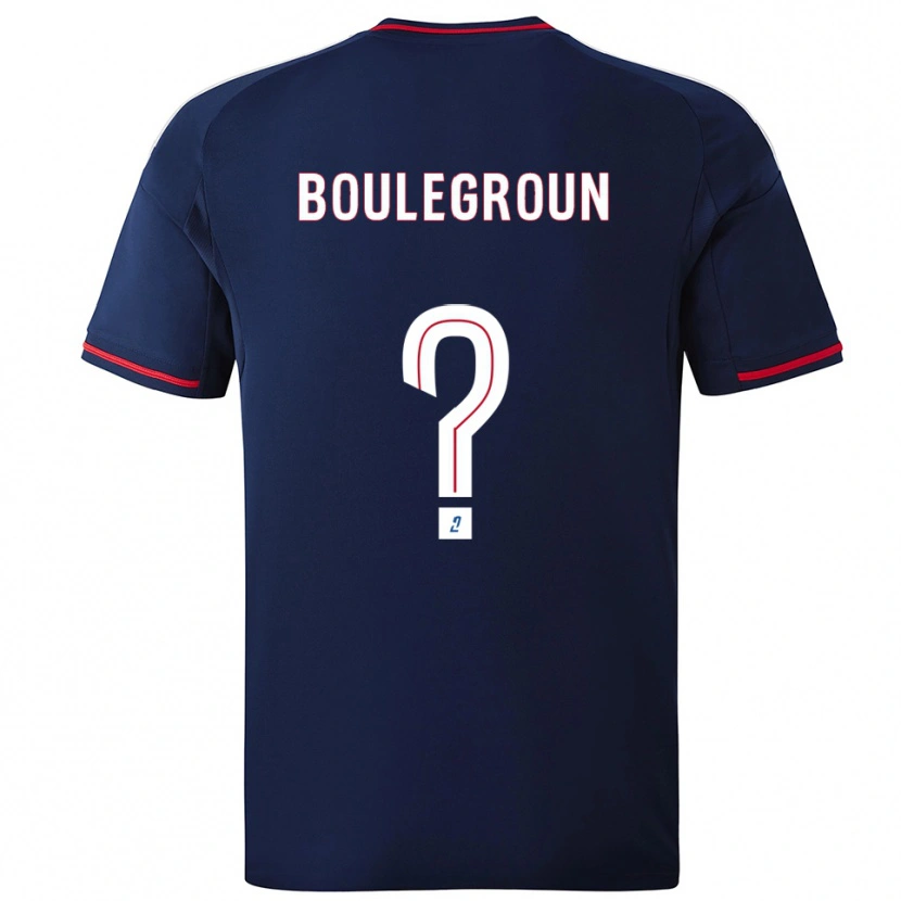 Danxen Bambino Maglia Hocine Boulegroun #0 Blu Marino Rosso Kit Gara Away 2025/26 Maglietta