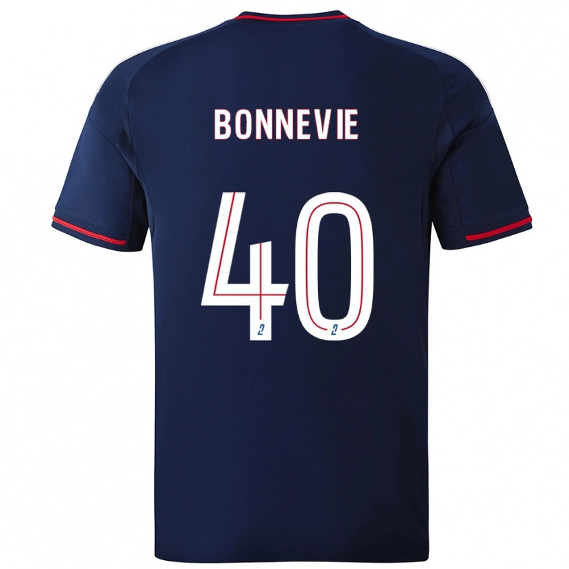 Danxen Bambino Maglia Kayne Bonnevie #40 Blu Marino Rosso Kit Gara Away 2025/26 Maglietta