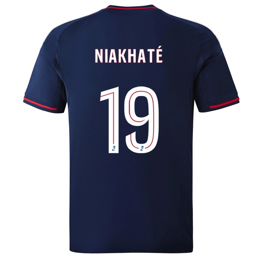 Danxen Bambino Maglia Moussa Niakhaté #19 Blu Marino Rosso Kit Gara Away 2025/26 Maglietta