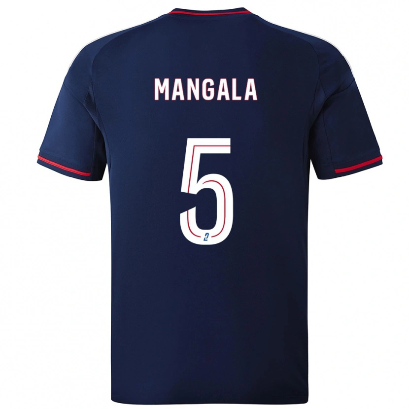 Danxen Bambino Maglia Orel Mangala #5 Blu Marino Rosso Kit Gara Away 2025/26 Maglietta