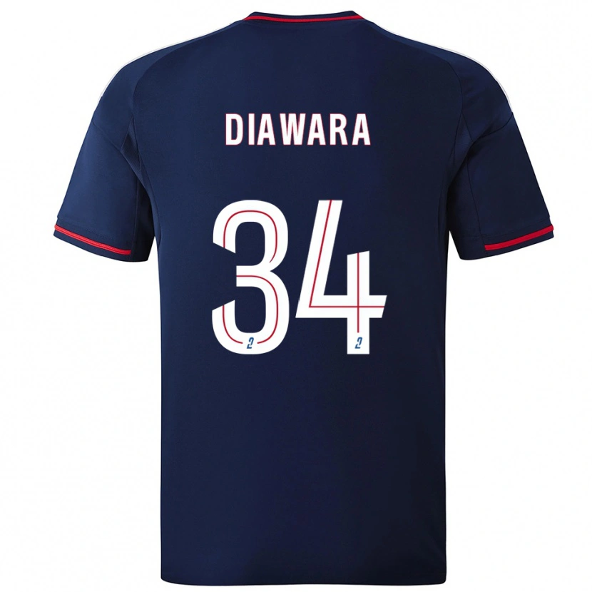 Danxen Bambino Maglia Mahamadou Diawara #34 Blu Marino Rosso Kit Gara Away 2025/26 Maglietta