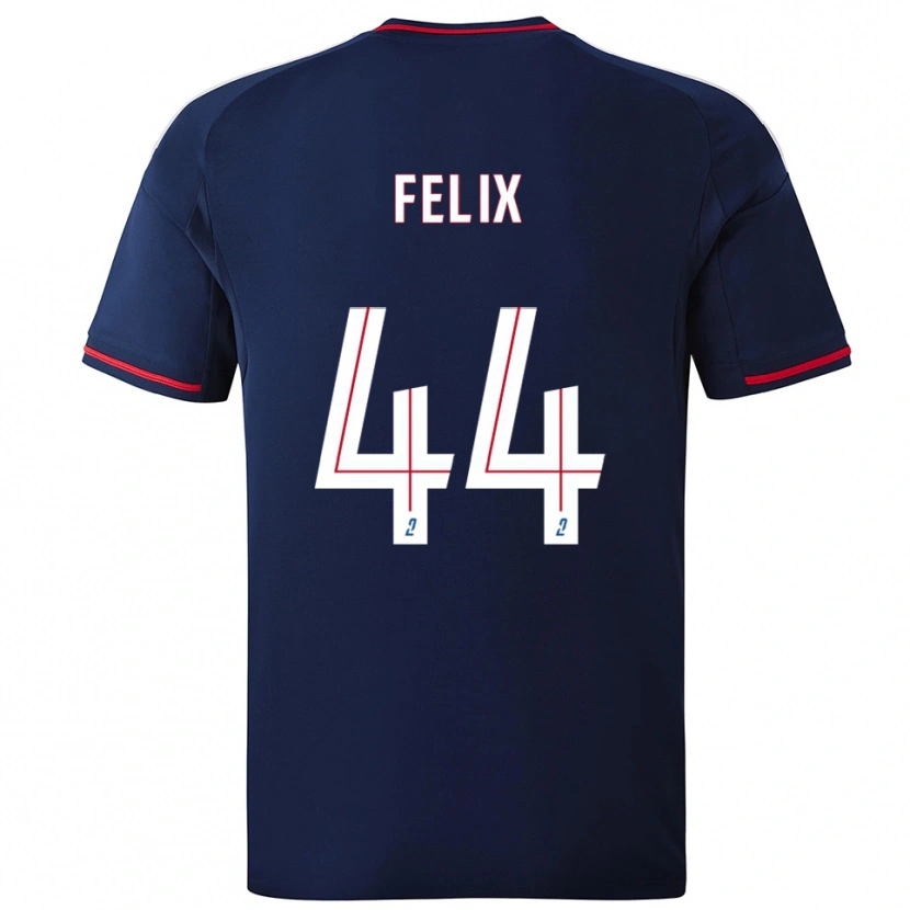 Danxen Bambino Maglia Marley Felix #44 Blu Marino Rosso Kit Gara Away 2025/26 Maglietta